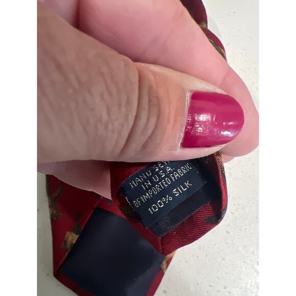 Lands End mens silk necktie tie with ducks - Picture 5 of 5